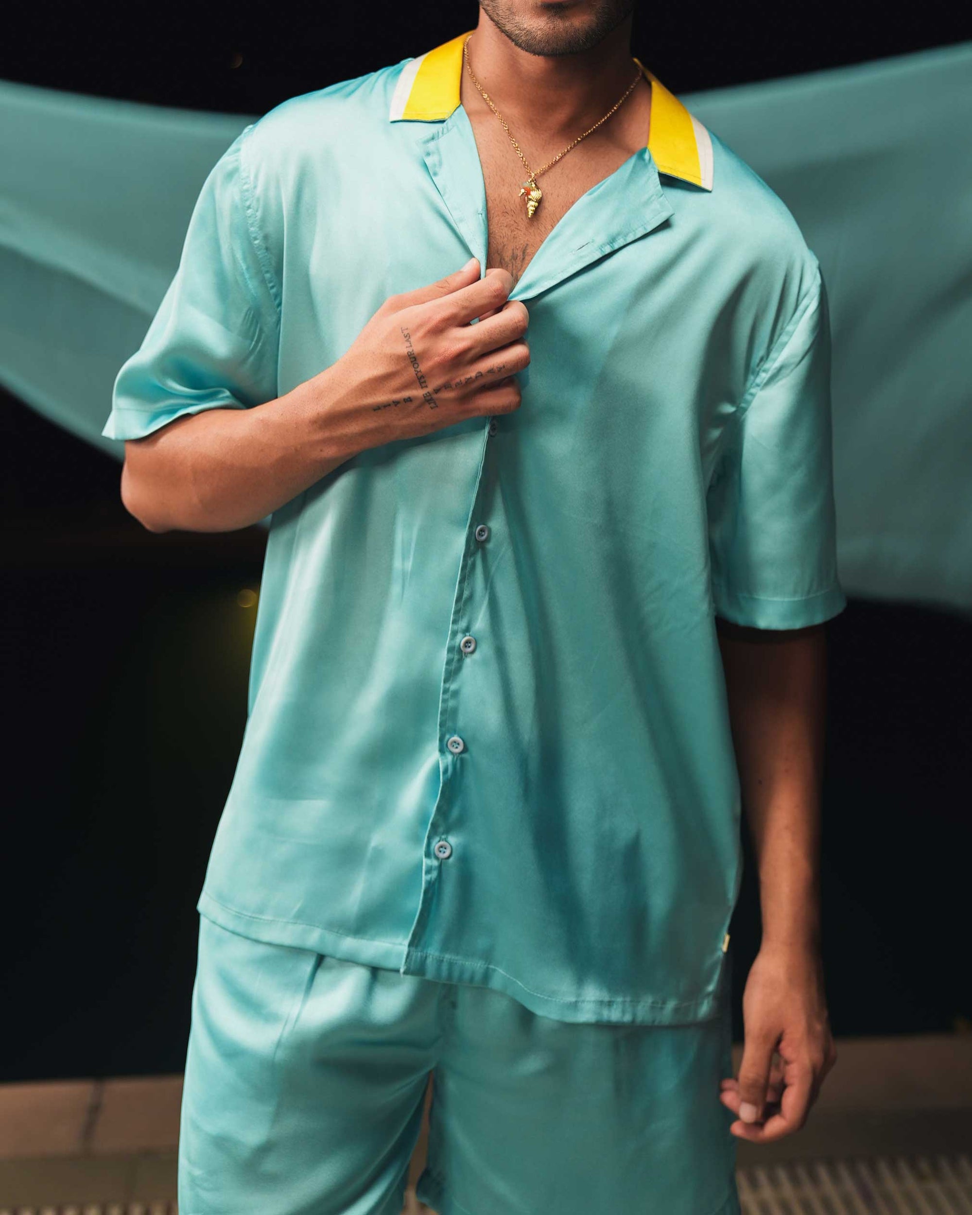 AQUA BOWLING SHIRT