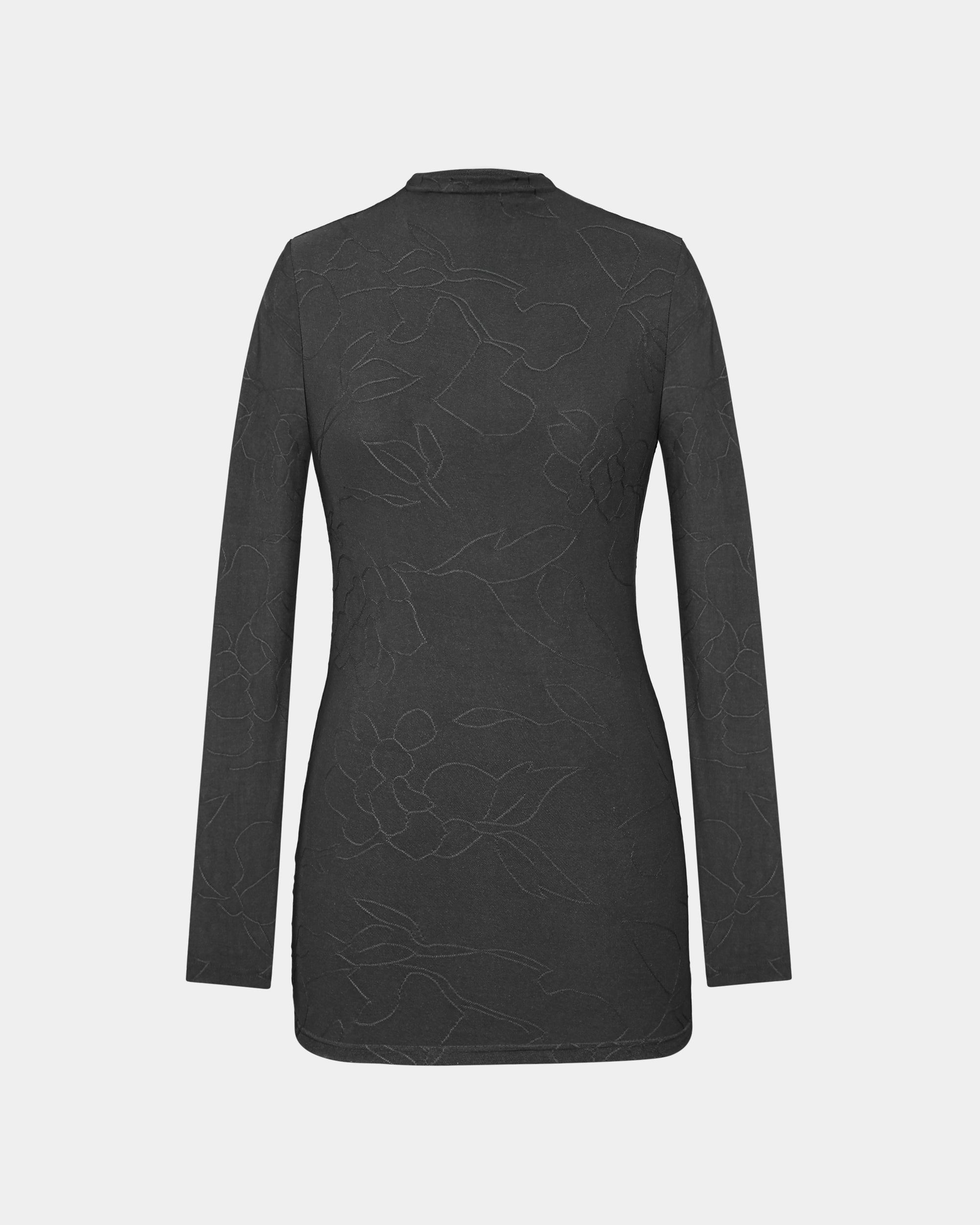 Embroidered  Turtleneck Dress
