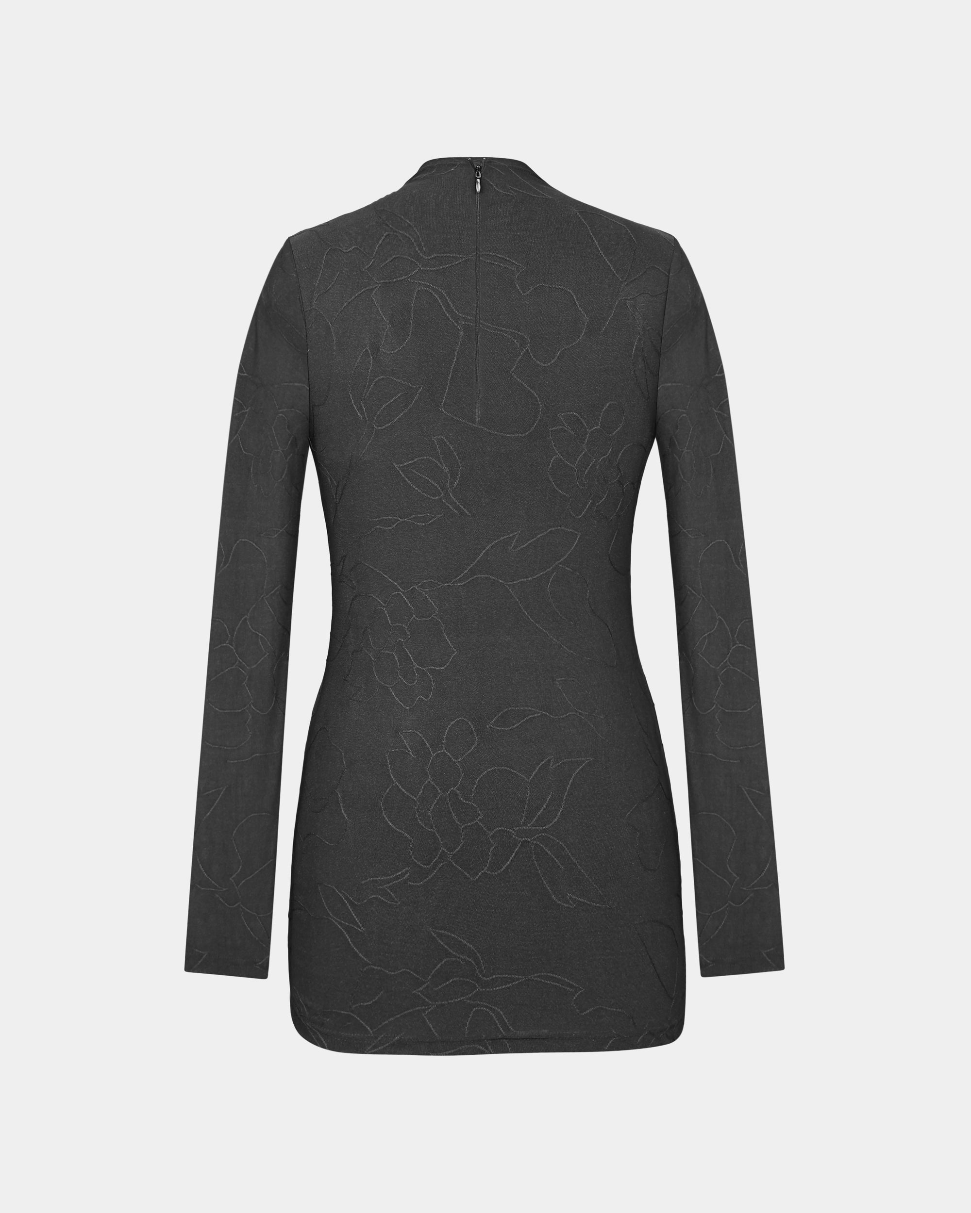 Embroidered  Turtleneck Dress