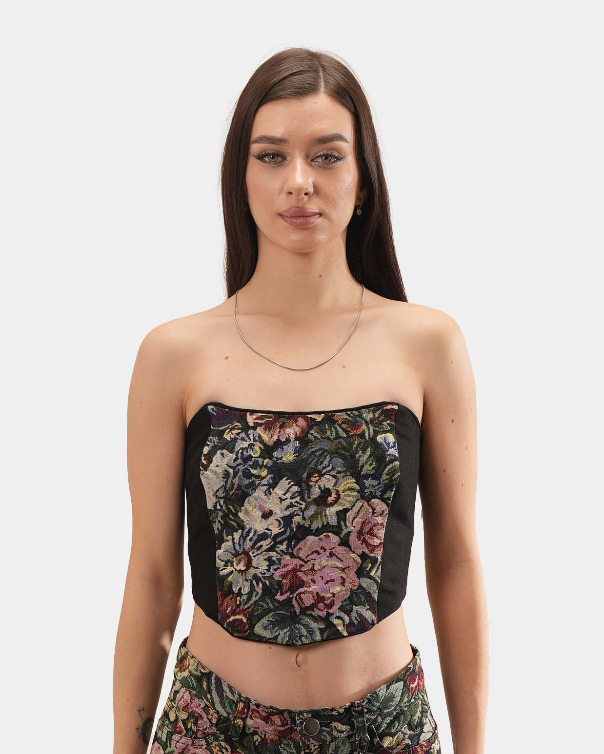 Floral Jacquard Corset