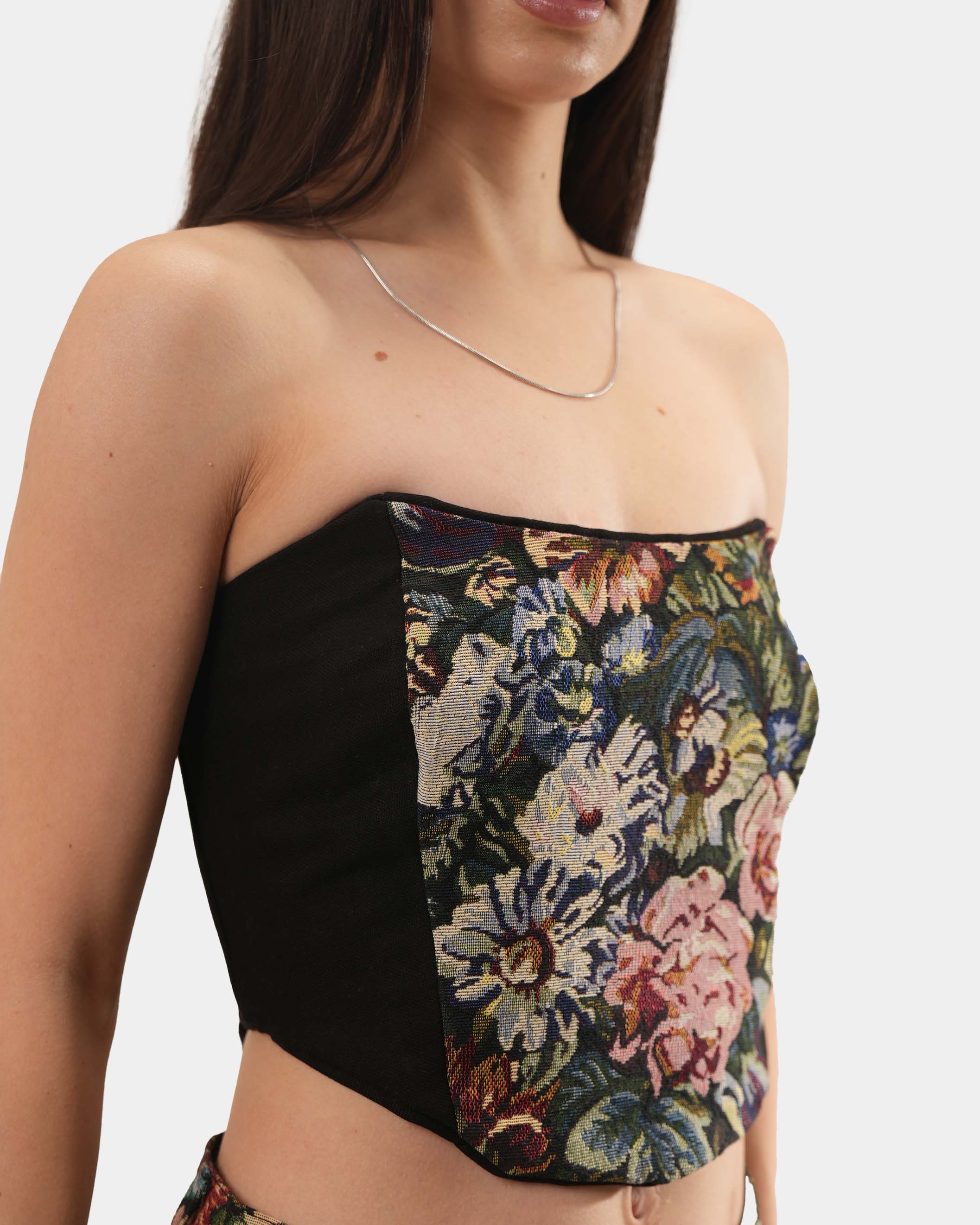 Floral Jacquard Corset