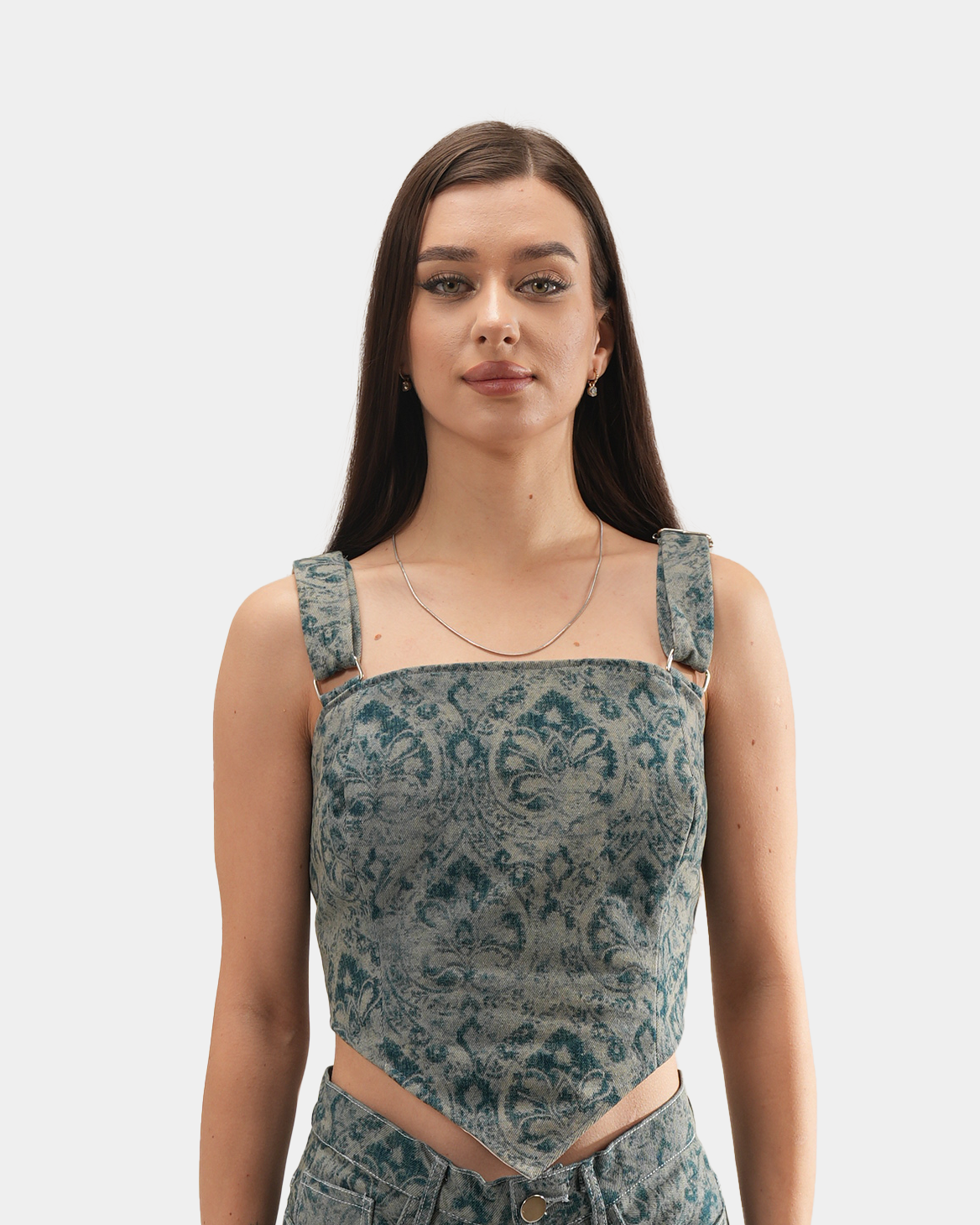 Cyan Ash Denim Corset