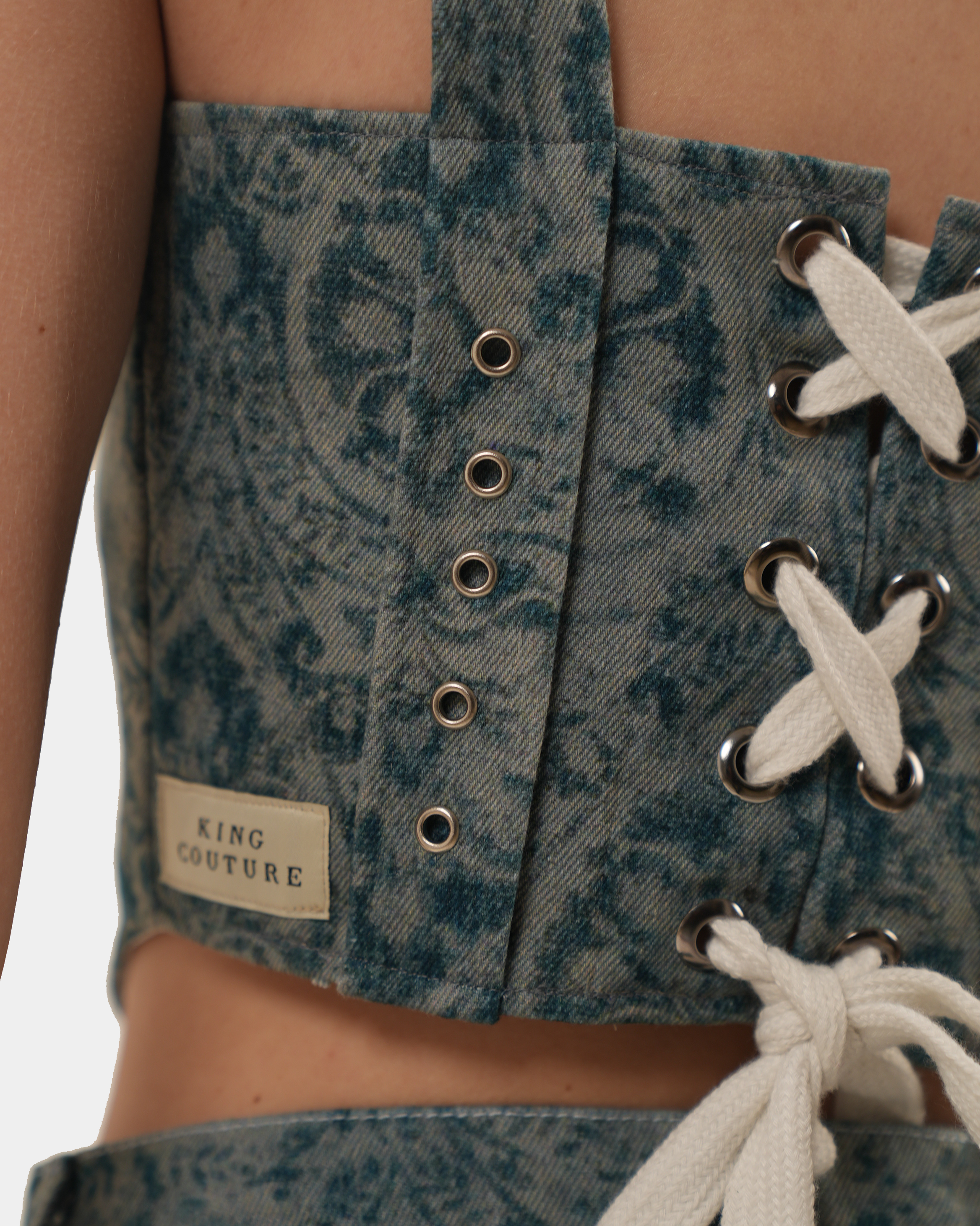 Cyan Ash Denim Corset