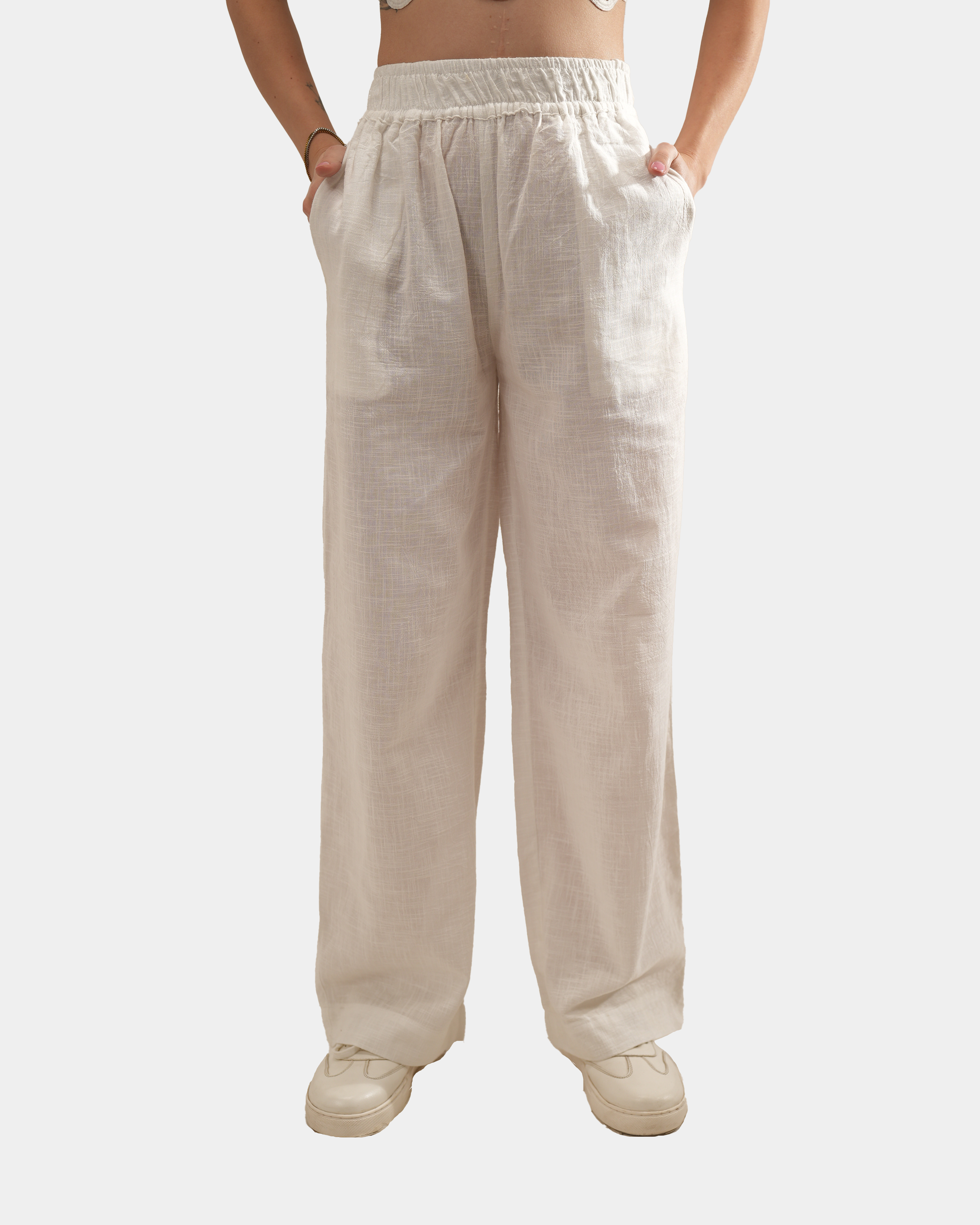 WHITE LINEN PANT