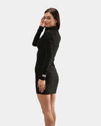 EMBROIDERY TURTLENECK DRESS