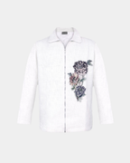 FLORAL JACQUARD ZIPPER JACKET