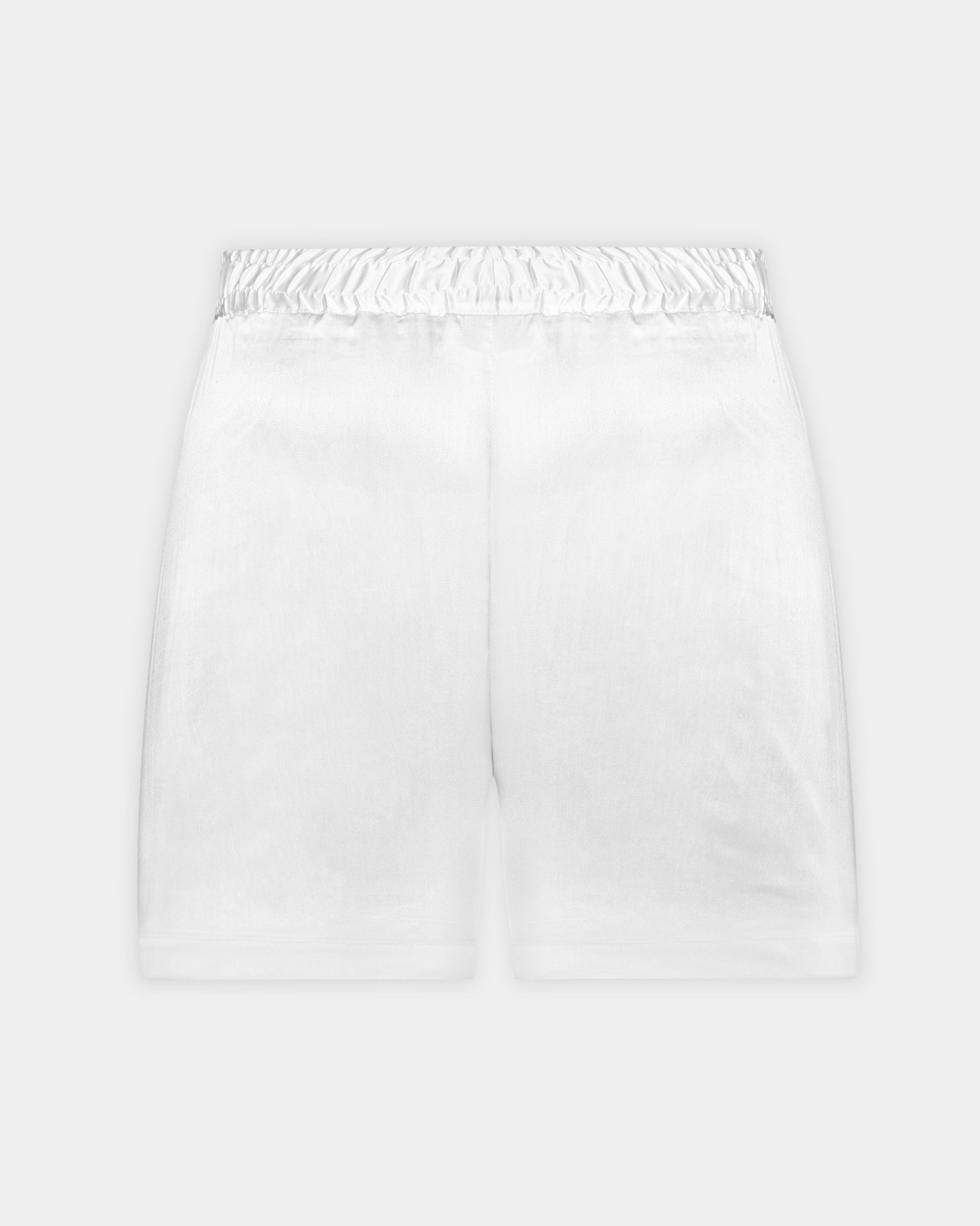 BASIC WHITE SATIN SHORTS