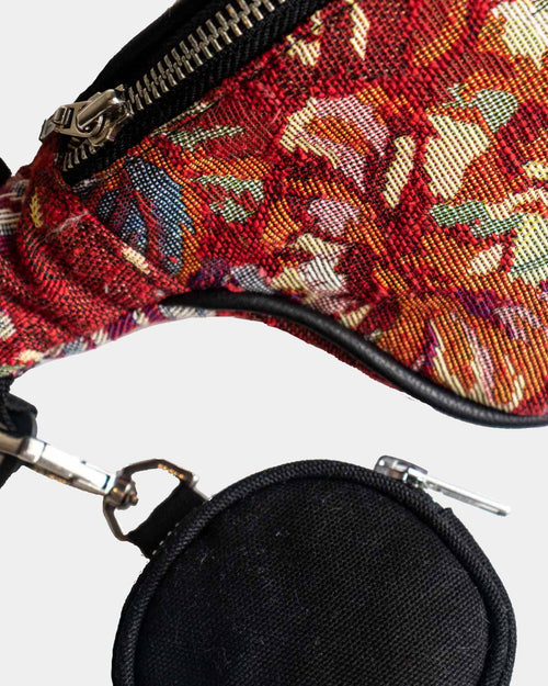 CARMINE RED FLORAL WAIST BAG