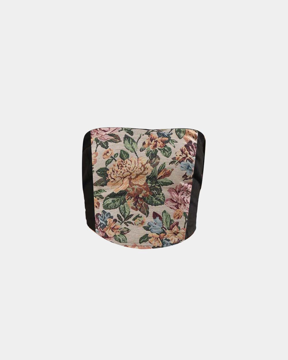 Grey Floral Jacquard Corset