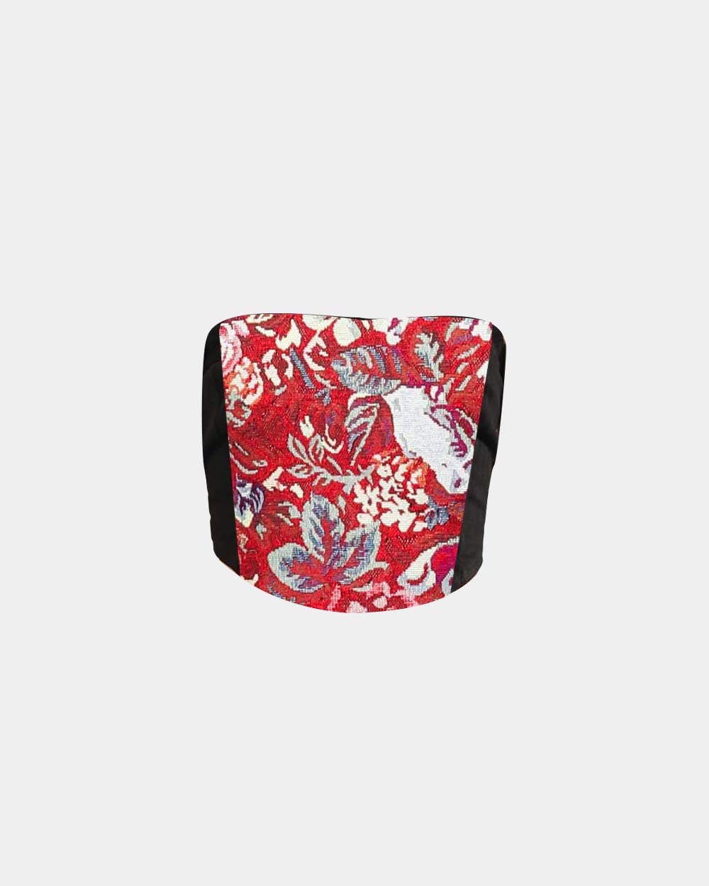 Floral Carmine Red Corset
