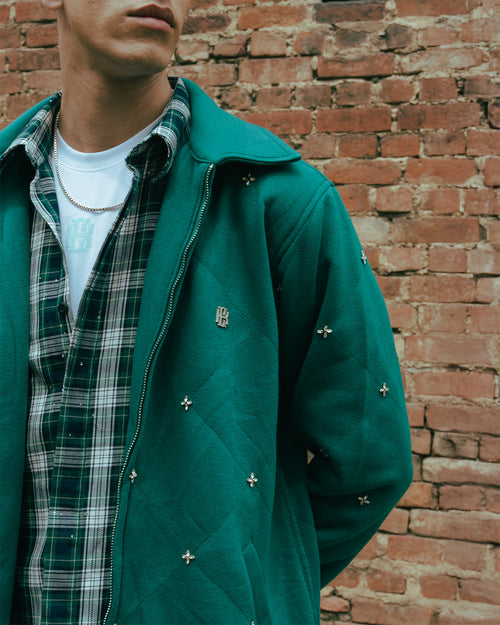 aqua green stone jacket