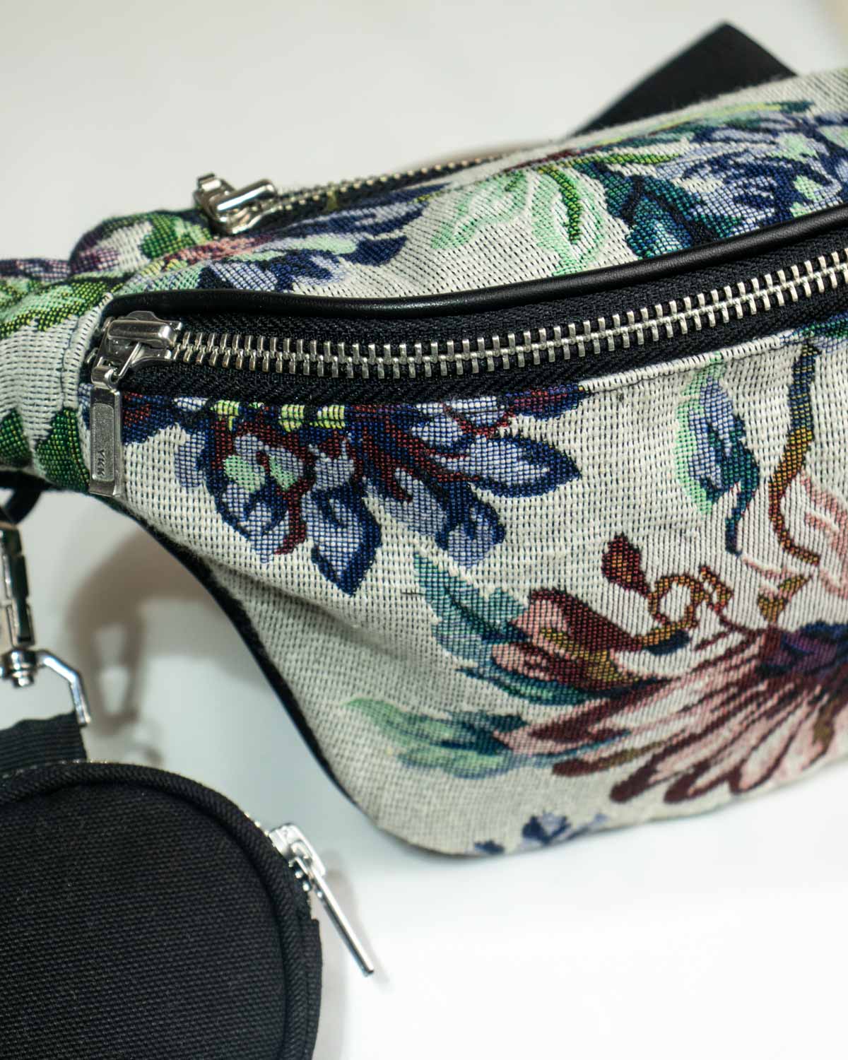 Grey Floral Waist Bag