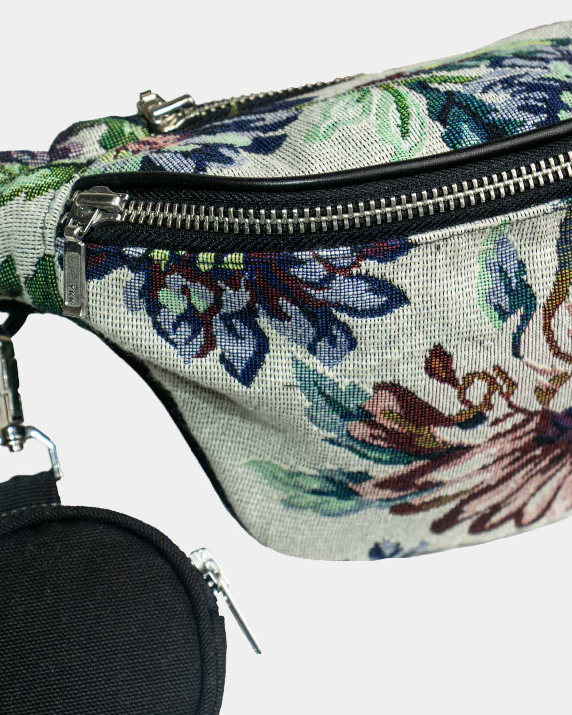 Grey Floral Waist Bag