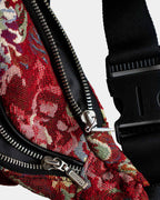 CARMINE RED FLORAL WAIST BAG