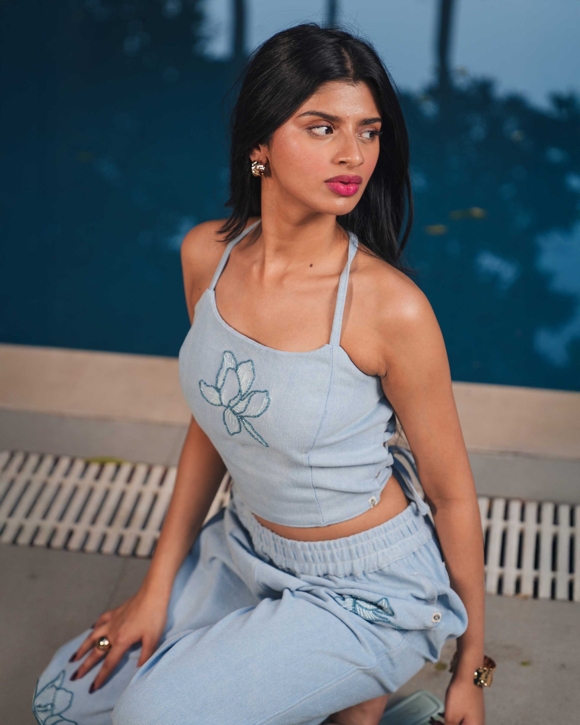 LOTUS DENIM TOP