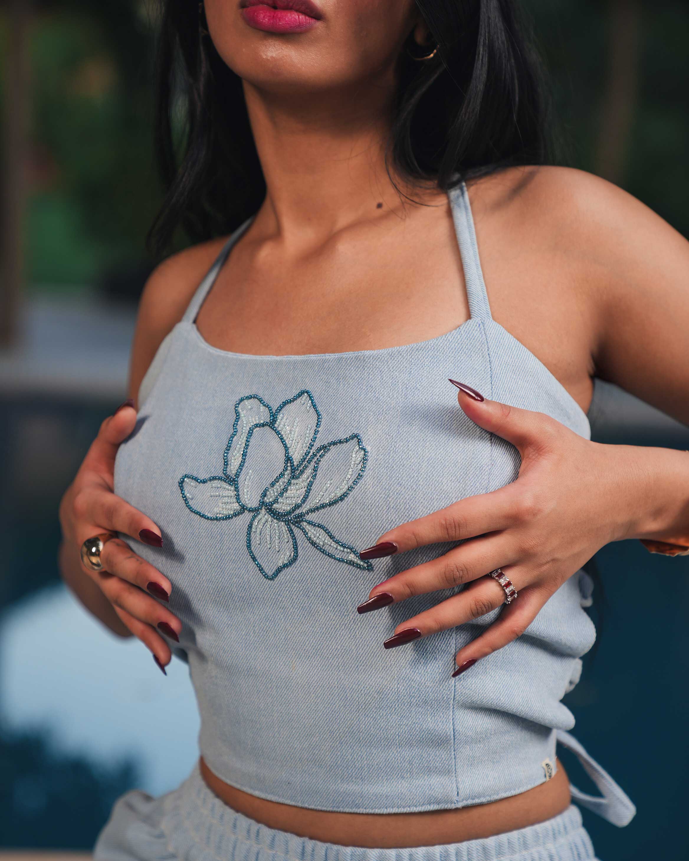 LOTUS DENIM TOP
