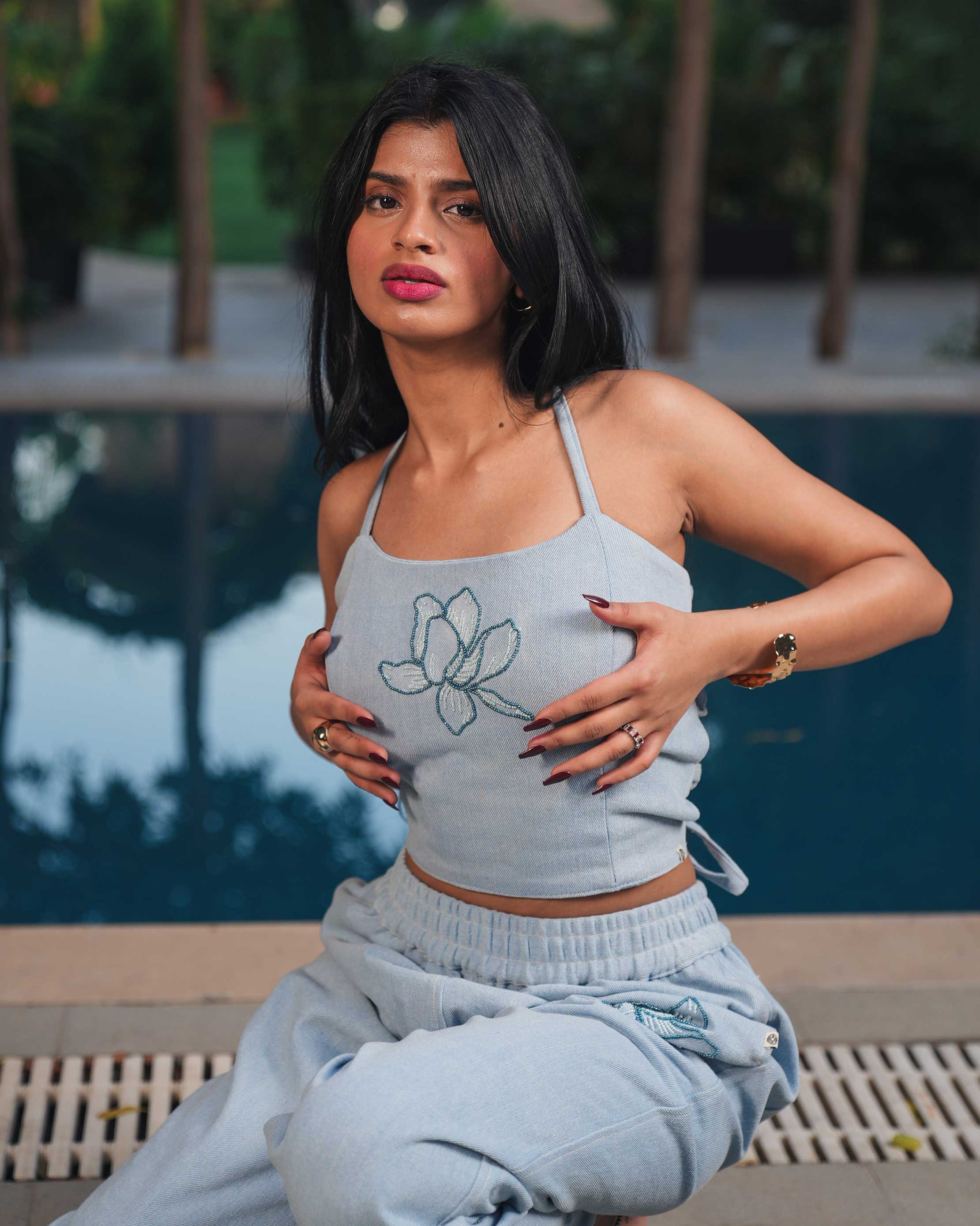 LOTUS DENIM TOP